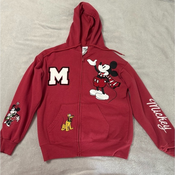 Disney Tops - MICKEY MOUSE Holiday Full Zip Up Hoodie Size XS